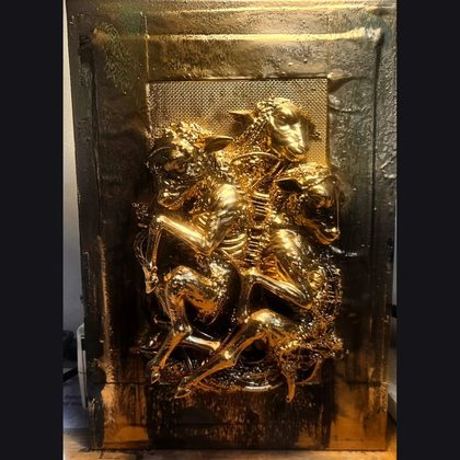 Gold-Painted PLA Relief